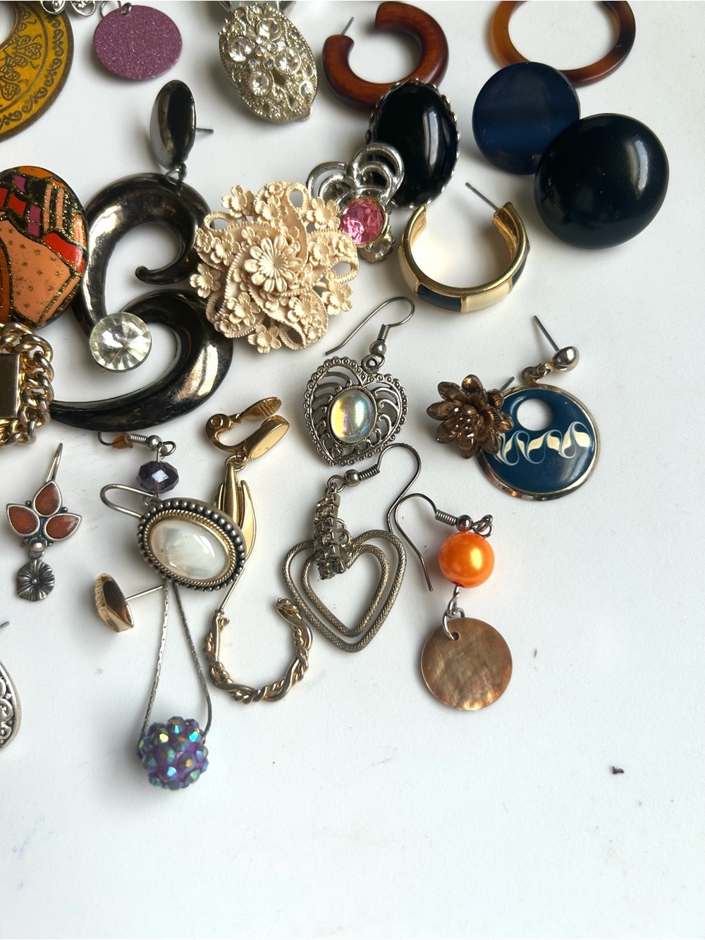 VTG Single Earring Lot Sterling Silver Plated Signed Costume Jewelry Craft DIY - Picture 5 of 9